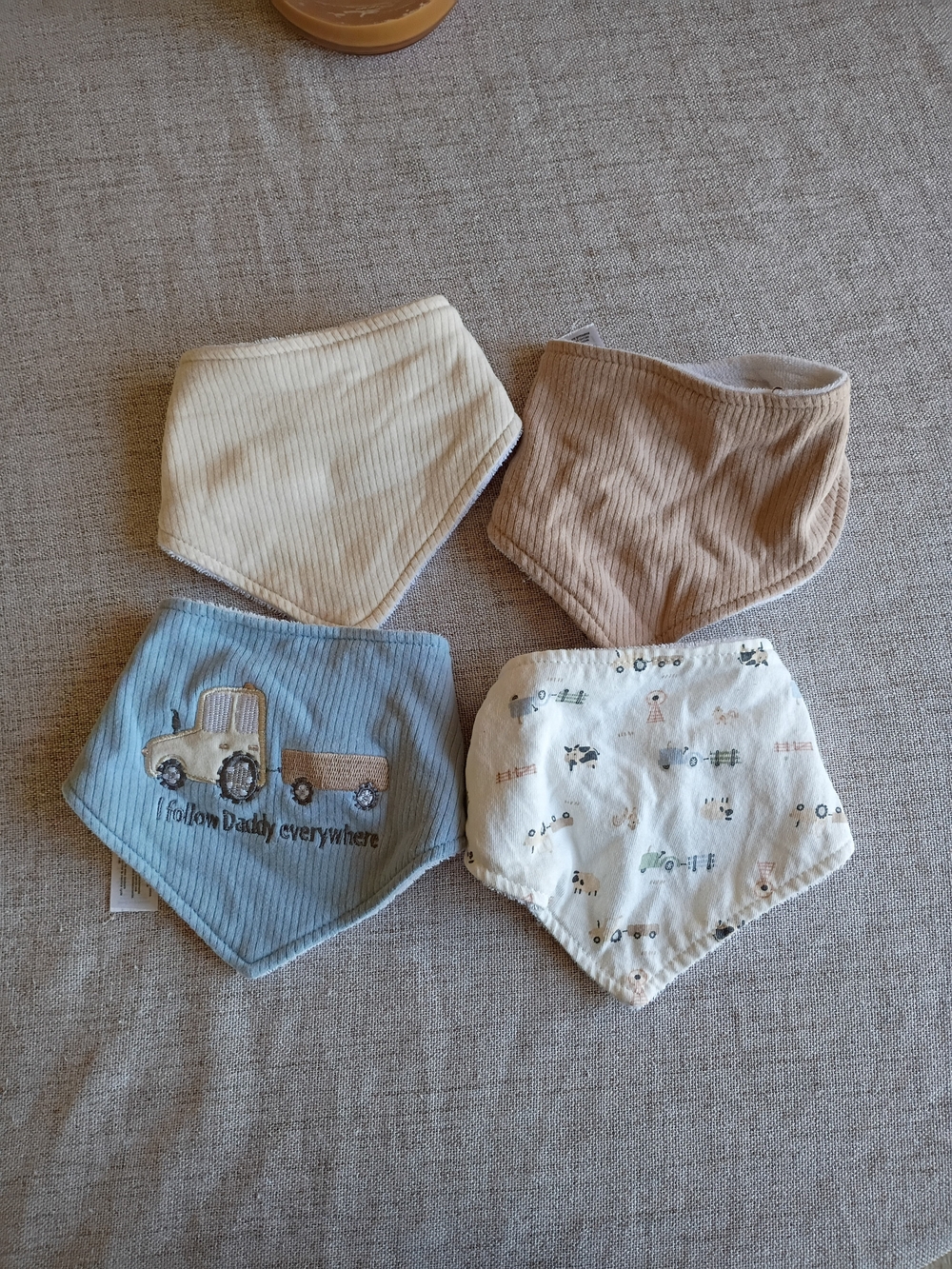 Unbranded Baby Bandana Bibs - Set of 4 (Blue, Cream, Tan, White)